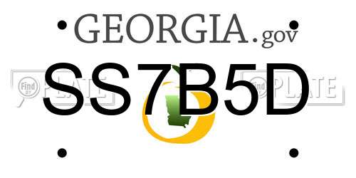 SS7B5D Georgia License Plate