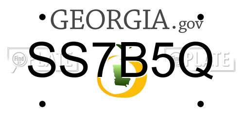 SS7B5Q Georgia License Plate