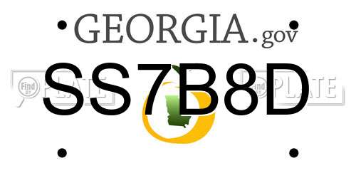 SS7B8D Georgia License Plate