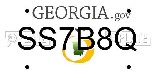SS7B8Q Georgia License Plate