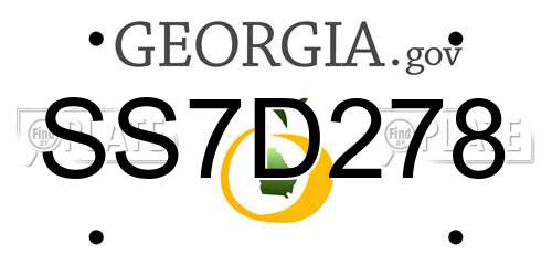 SS7D278 Georgia License Plate