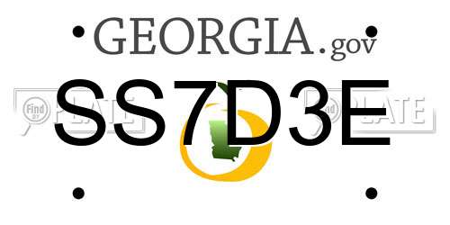 SS7D3E Georgia License Plate