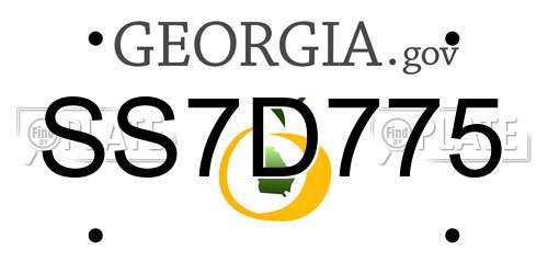 SS7D775 Georgia License Plate