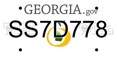 SS7D778 Georgia License Plate