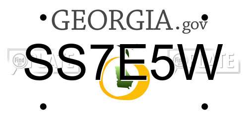 SS7E5W Georgia License Plate