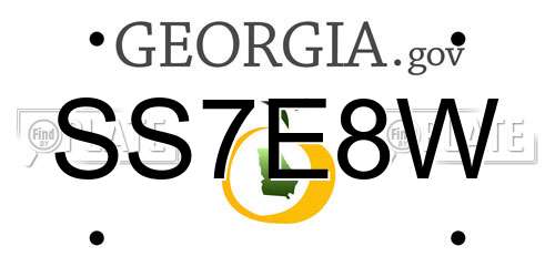 SS7E8W Georgia License Plate