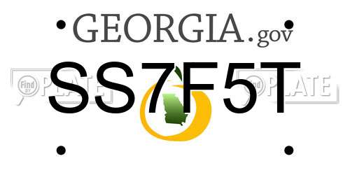 SS7F5T Georgia License Plate