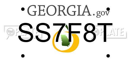 SS7F8T Georgia License Plate