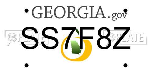 SS7F8Z Georgia License Plate
