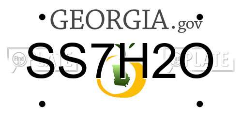 SS7H2O Georgia License Plate