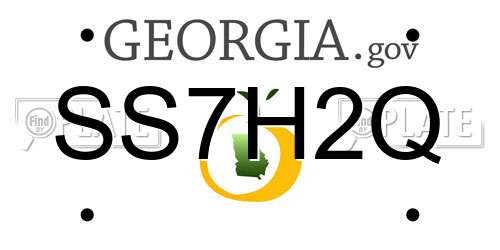 SS7H2Q Georgia License Plate