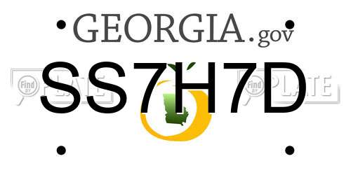 SS7H7D Georgia License Plate