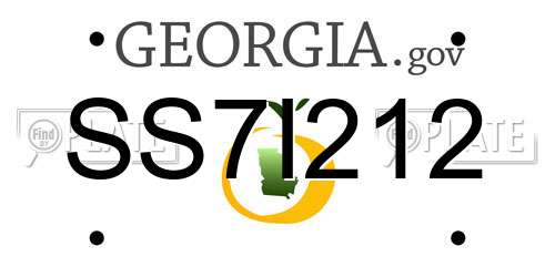 SS7I212 Georgia License Plate