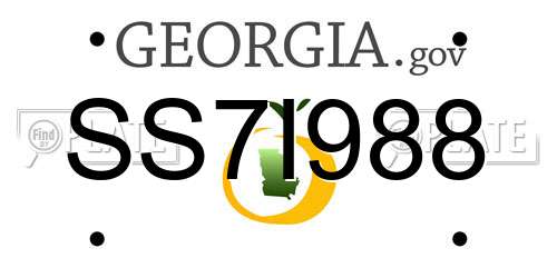 SS7I988 Georgia License Plate