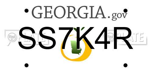 SS7K4R Georgia License Plate
