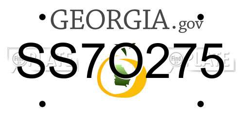SS7O275 Georgia License Plate