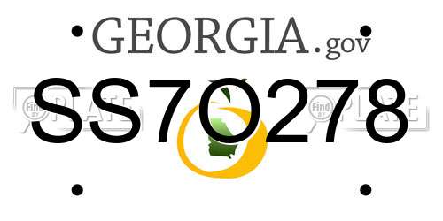 SS7O278 Georgia License Plate