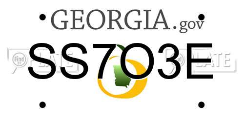 SS7O3E Georgia License Plate