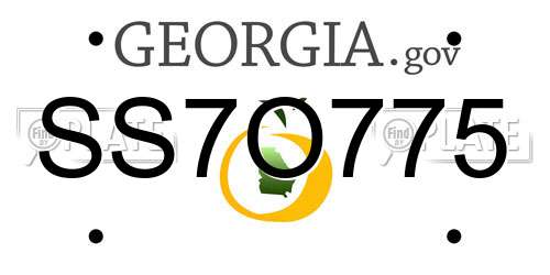 SS7O775 Georgia License Plate