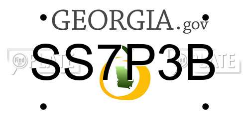 SS7P3B Georgia License Plate