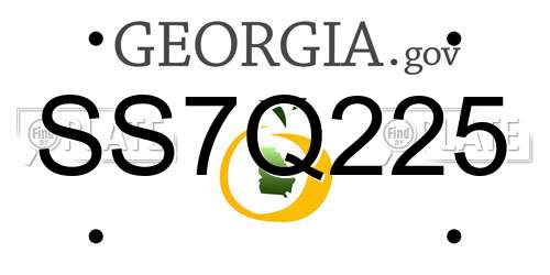 SS7Q225 Georgia License Plate