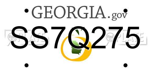 SS7Q275 Georgia License Plate