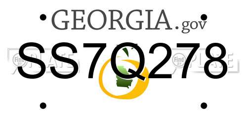 SS7Q278 Georgia License Plate