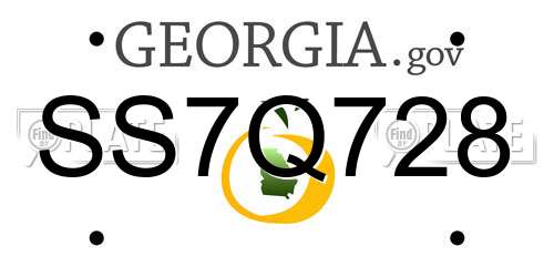 SS7Q728 Georgia License Plate