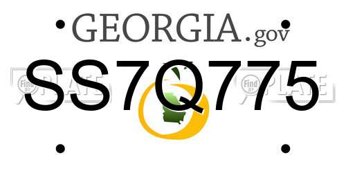SS7Q775 Georgia License Plate