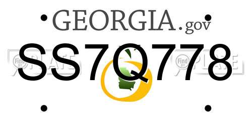 SS7Q778 Georgia License Plate