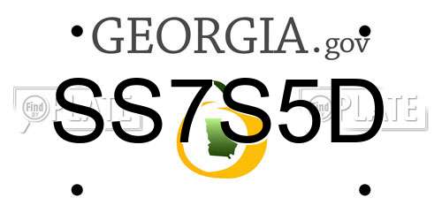 SS7S5D Georgia License Plate