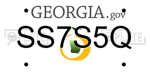 SS7S5Q Georgia License Plate