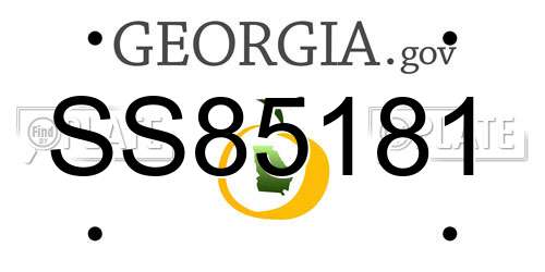 SS85181 Georgia License Plate