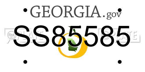 SS85585 Georgia License Plate