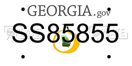 SS85855 Georgia License Plate