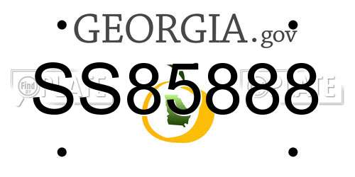 SS85888 Georgia License Plate