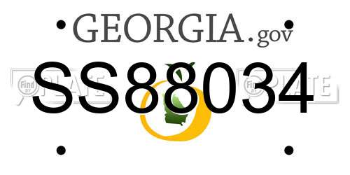 SS88034 Georgia License Plate