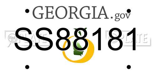 SS88181 Georgia License Plate