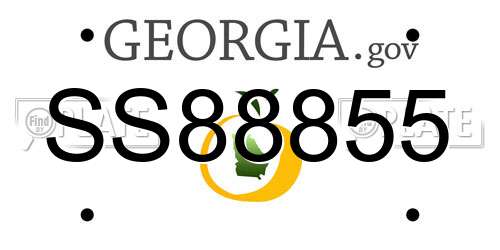 SS88855 Georgia License Plate