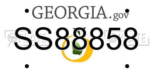 SS88858 Georgia License Plate