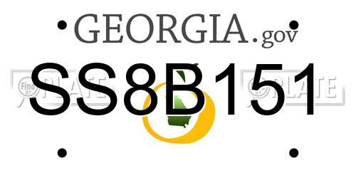 SS8B151 Georgia License Plate