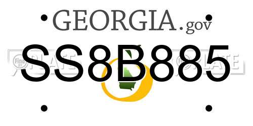 SS8B885 Georgia License Plate