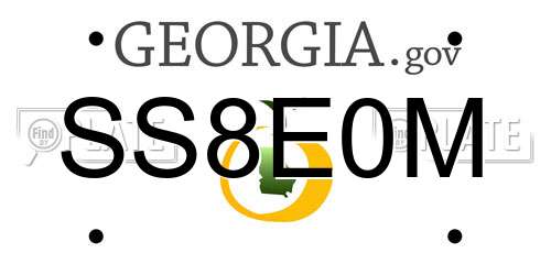 SS8E0M Georgia License Plate