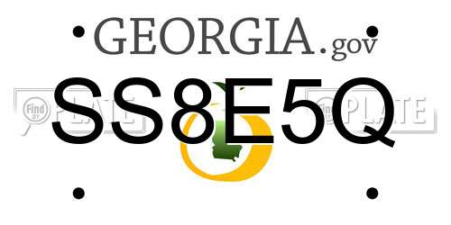 SS8E5Q Georgia License Plate