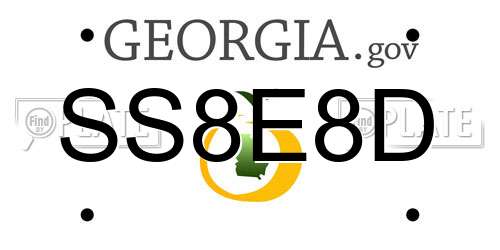 SS8E8D Georgia License Plate