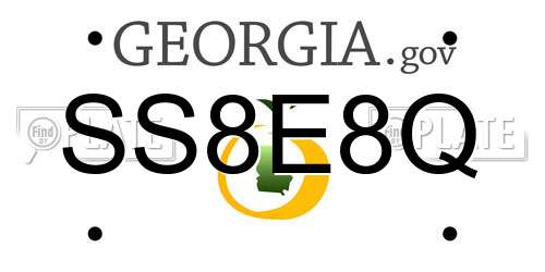 SS8E8Q Georgia License Plate