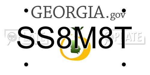 SS8M8T Georgia License Plate