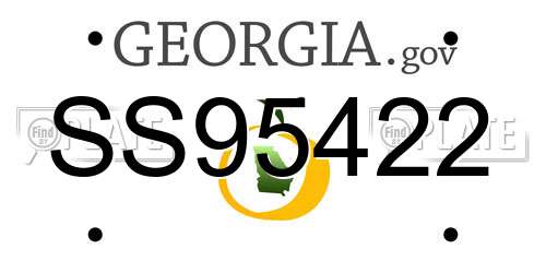 SS95422 Georgia License Plate