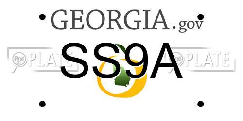 SS9A Georgia License Plate