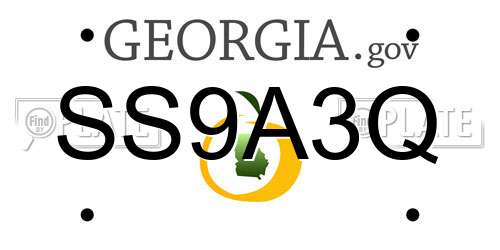 SS9A3Q Georgia License Plate
